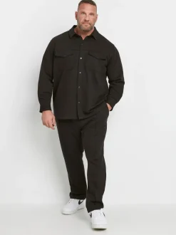BadRhino Big & Tall Black Textured Jersey Joggers
