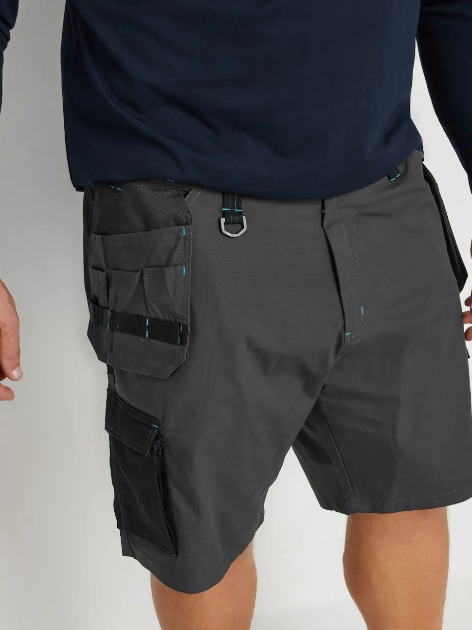 BadRhino Big & Tall Black Workwear Cargo Shorts