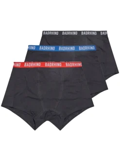 BadRhino Big & Tall Black 100% Cotton Waistband Boxers 3 Pack
