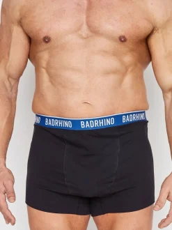 BadRhino Big & Tall Black 100% Cotton Waistband Boxers 3 Pack