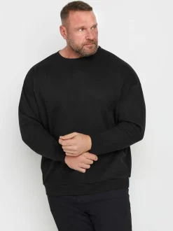 BadRhino Big & Tall Black Workwear Crewneck Sweatshirt