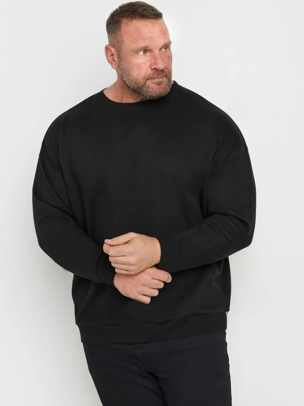 BadRhino Big & Tall Black Workwear Crewneck Sweatshirt