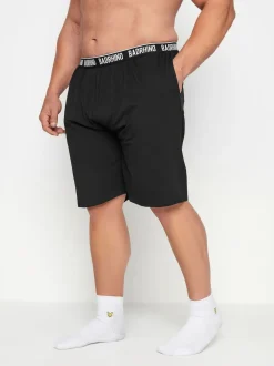 BadRhino Big & Tall Black 100% Cotton Lounge Shorts