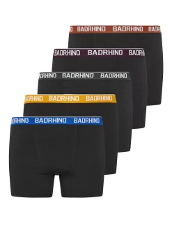 BadRhino Big & Tall Black Multi-Colour Boxers 5 Pack
