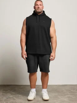 BadRhino Big & Tall Black Sleeveless Hoodie