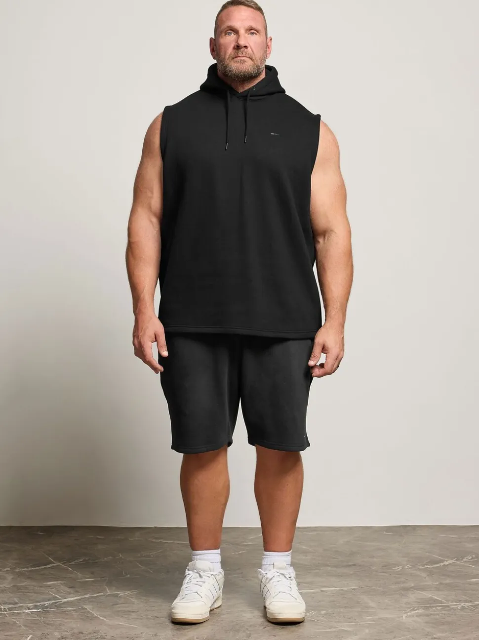 BadRhino Big & Tall Black Sleeveless Hoodie