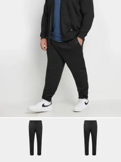 BadRhino Big & Tall Black Jersey Core Joggers 2 Pack
