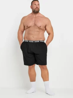 BadRhino Big & Tall Black 100% Cotton Lounge Shorts 2 Pack