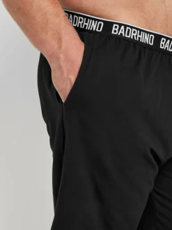 BadRhino Big & Tall Black 100% Cotton Lounge Shorts 2 Pack
