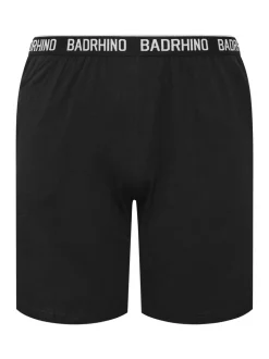 BadRhino Big & Tall Black 100% Cotton Lounge Shorts 2 Pack