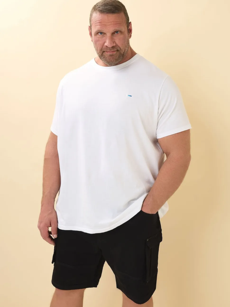 BadRhino Big & Tall Black Elasticated Cargo Denim Shorts