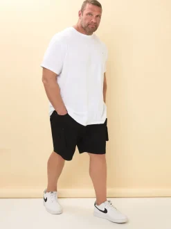 BadRhino Big & Tall Black Elasticated Cargo Denim Shorts