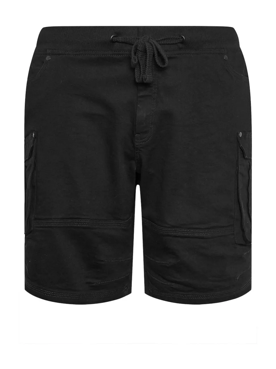 BadRhino Big & Tall Black Elasticated Cargo Denim Shorts