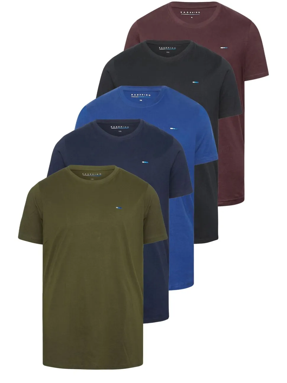 BadRhino Big & Tall Black Chrome 100% Cotton T-Shirts 5 Pack