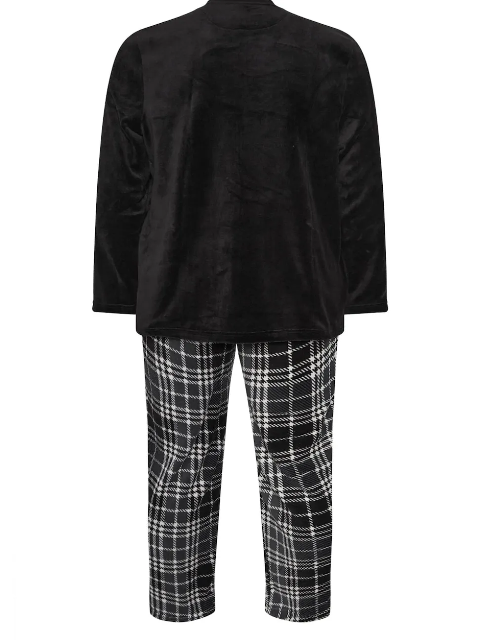 BadRhino Big & Tall Black Checked Fleece Pyjama Bottoms