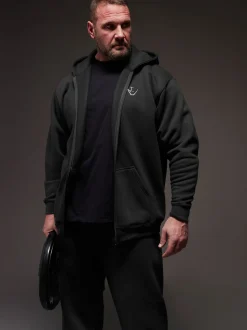 BadRhino Big & Tall Black IronRhino Logo Zip Through Hoodie