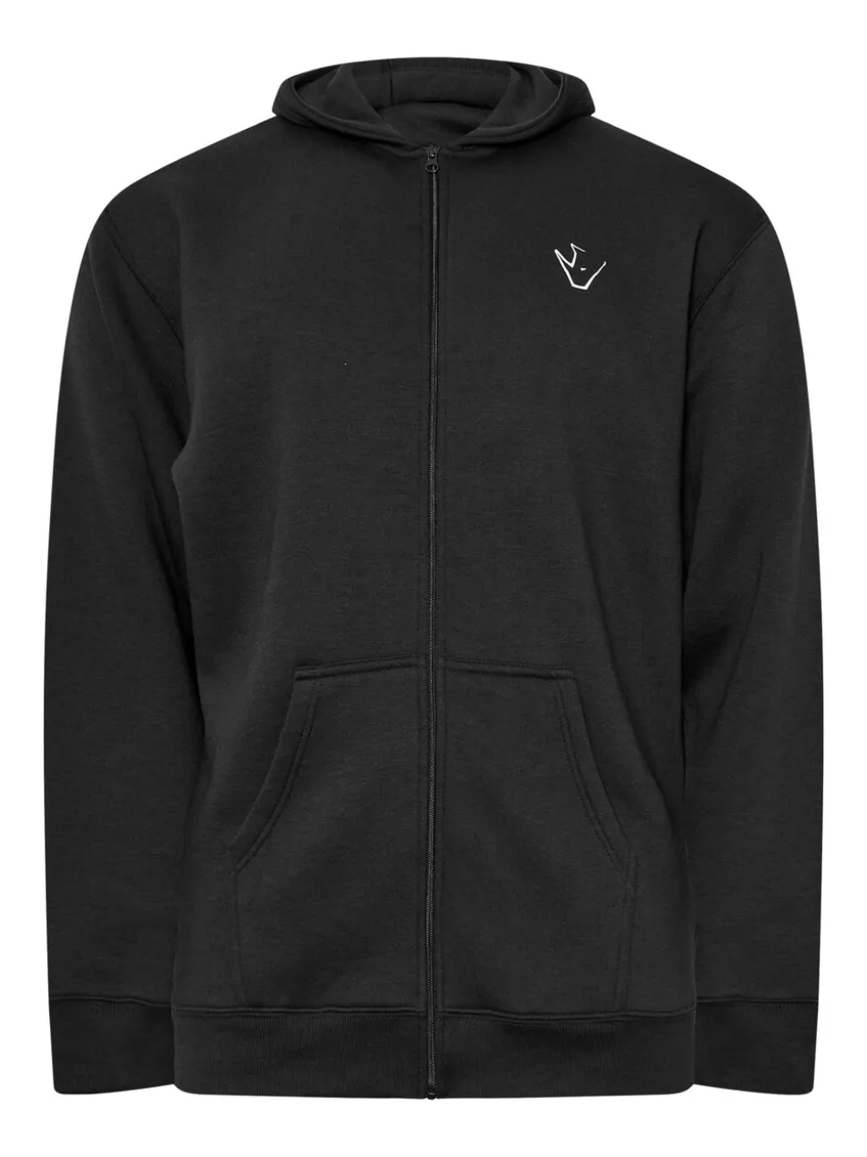 BadRhino Big & Tall Black IronRhino Logo Zip Through Hoodie
