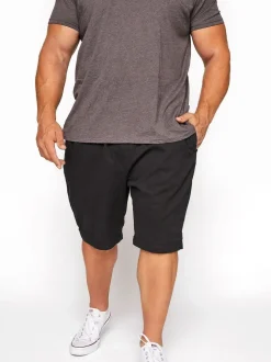 BadRhino Big & Tall Black Stretch Elasticated Waist Chinos Shorts