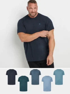 BadRhino Big & Tall Blue 100% Cotton T-Shirts 5 Pack