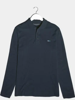 BadRhino Big & Tall Blue 100% Cotton Long Sleeve Core Polo Shirt