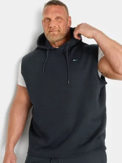 BadRhino Big & Tall Blue 100% Cotton Sleeveless Hoodie