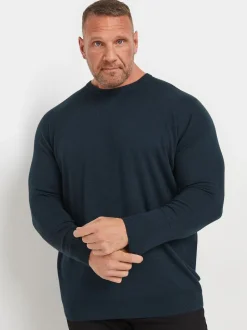 BadRhino Big & Tall Blue Crew Neck Jumper