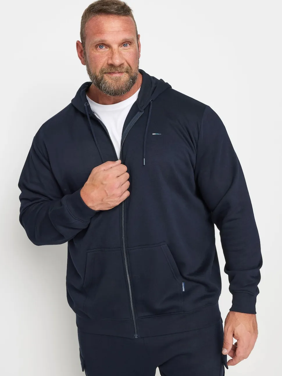 BadRhino Big & Tall Blue Essential Zip-Up Hoodie