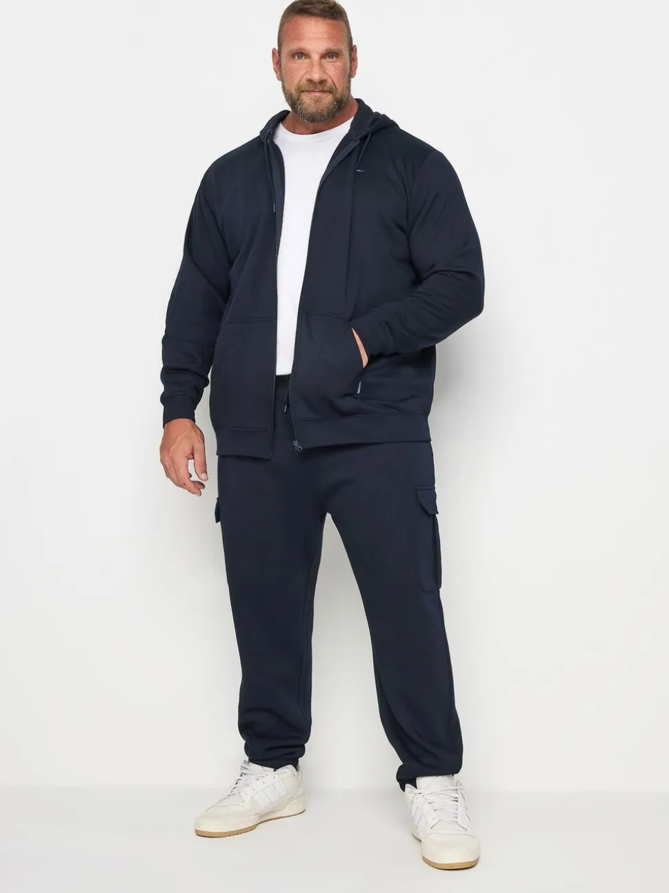 BadRhino Big & Tall Blue Essential Zip-Up Hoodie