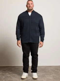 BadRhino Big & Tall Blue Full Zip Ribbed Fleece