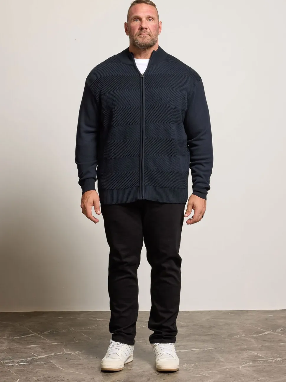 BadRhino Big & Tall Blue Full Zip Ribbed Fleece