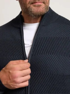 BadRhino Big & Tall Blue Full Zip Ribbed Fleece