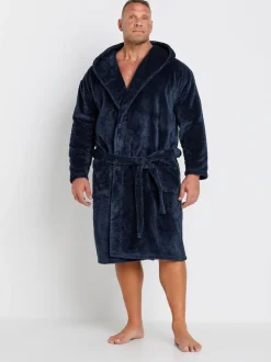 BadRhino Big & Tall Blue Honeycomb Hooded Robe