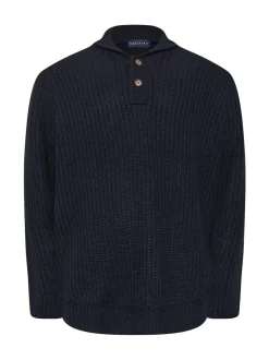BadRhino Big & Tall Blue Knitted Shawl Cardigan
