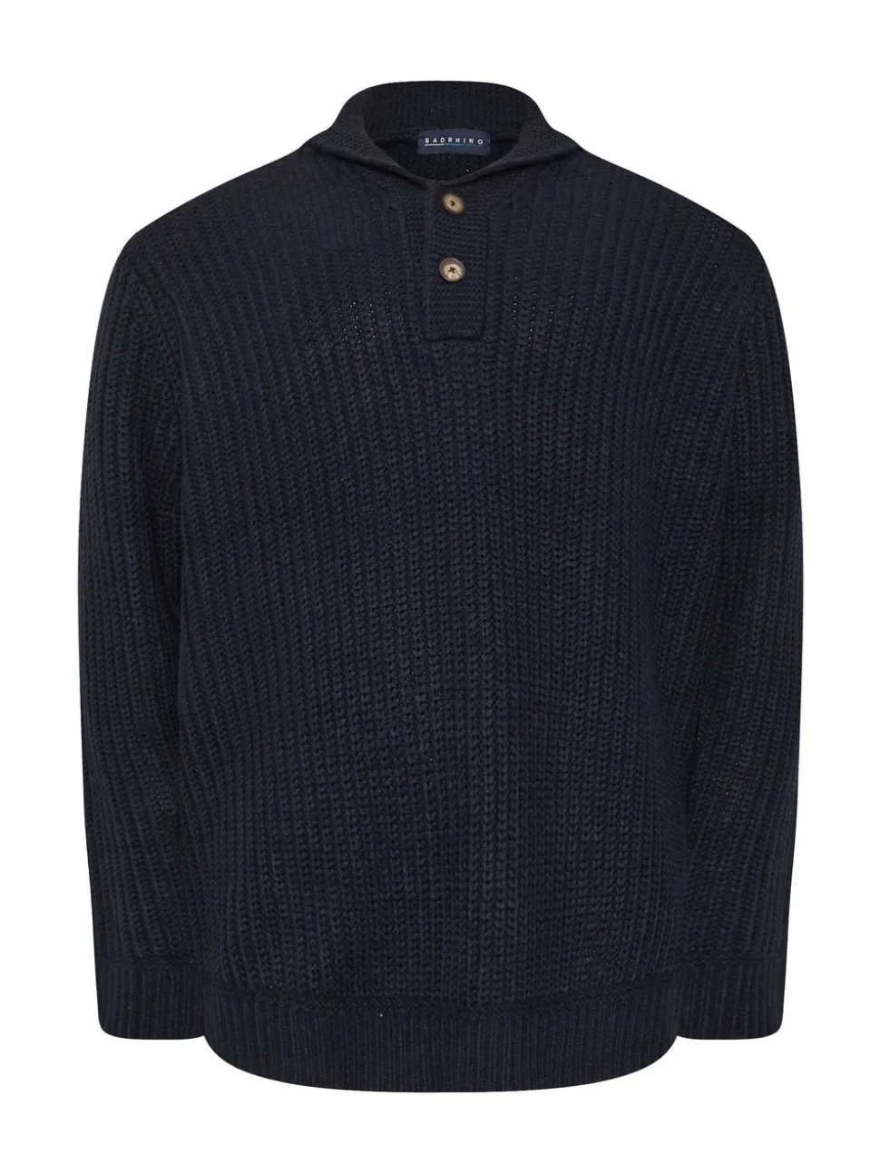 BadRhino Big & Tall Blue Knitted Shawl Cardigan