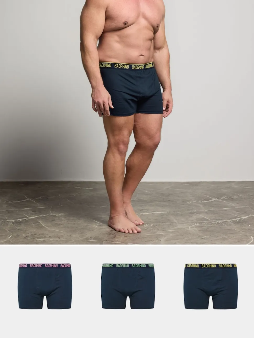BadRhino Big & Tall Blue Multi Band Trunks 3 Pack