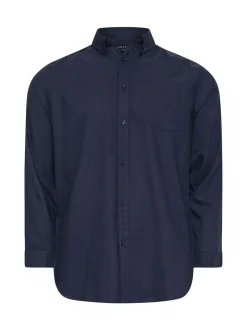 BadRhino Big & Tall Blue Navy Long Sleeve Oxford Shirt