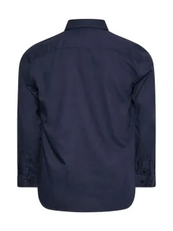 BadRhino Big & Tall Blue Navy Long Sleeve Oxford Shirt