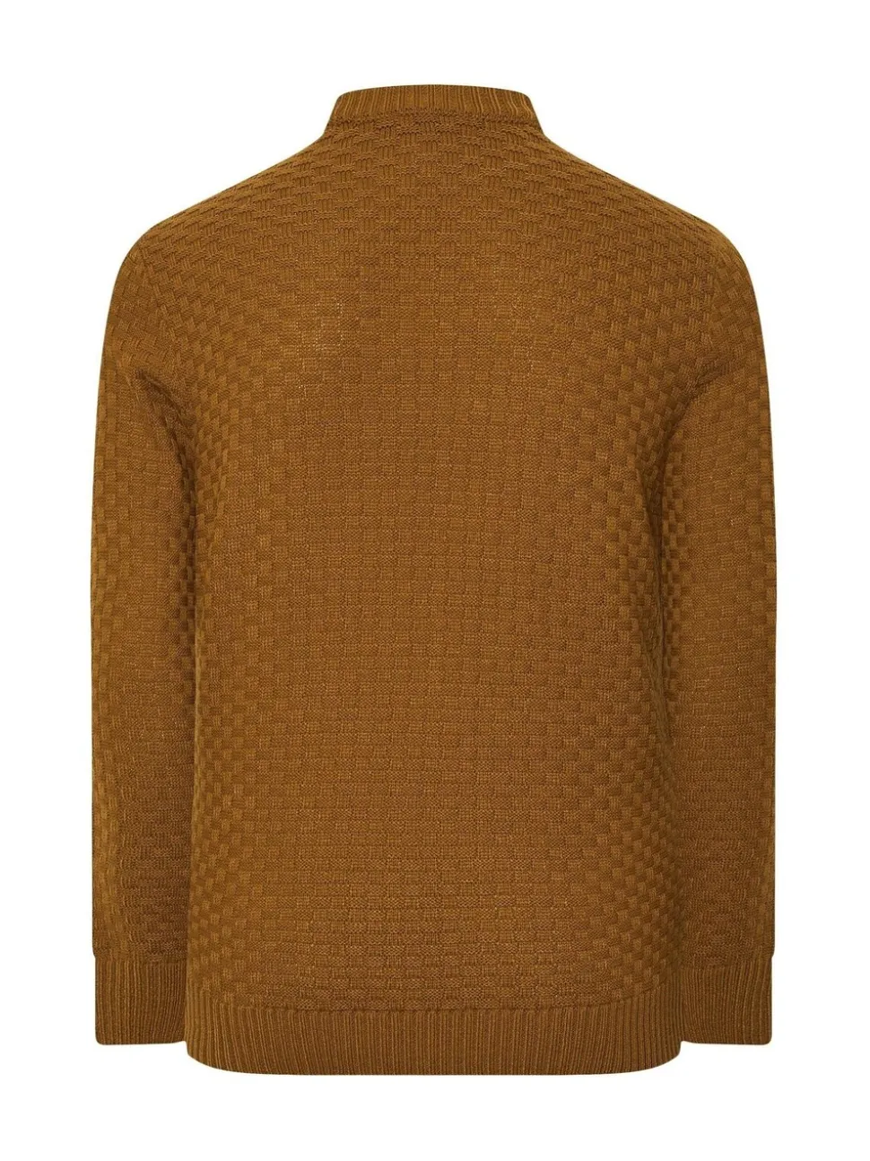 BadRhino Big & Tall Brown Textured Crew Neck Knitted Jumper