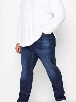 BadRhino Big & Tall Dark Blue Washed Denim Jeans