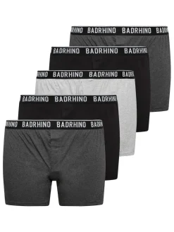 BadRhino Big & Tall Grey Boxers 5 Packs