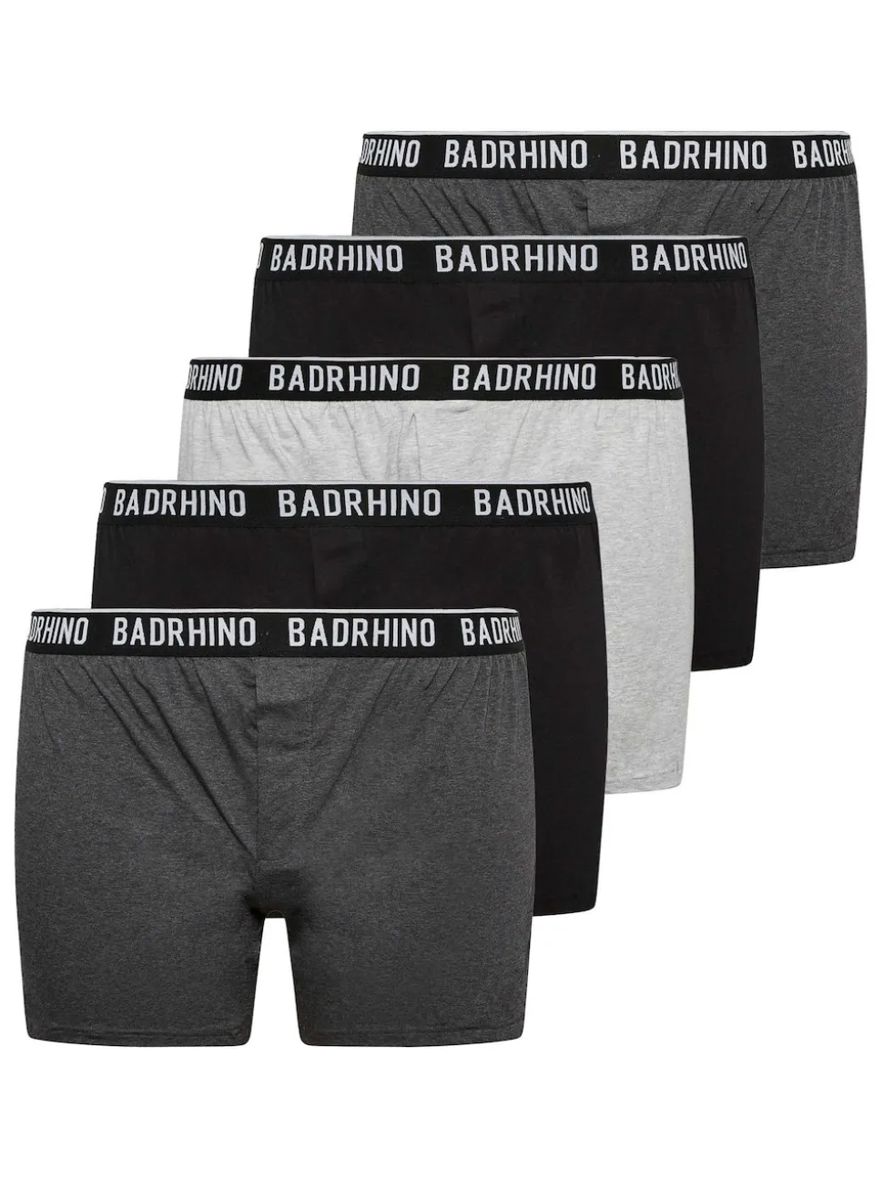 BadRhino Big & Tall Grey Boxers 5 Packs