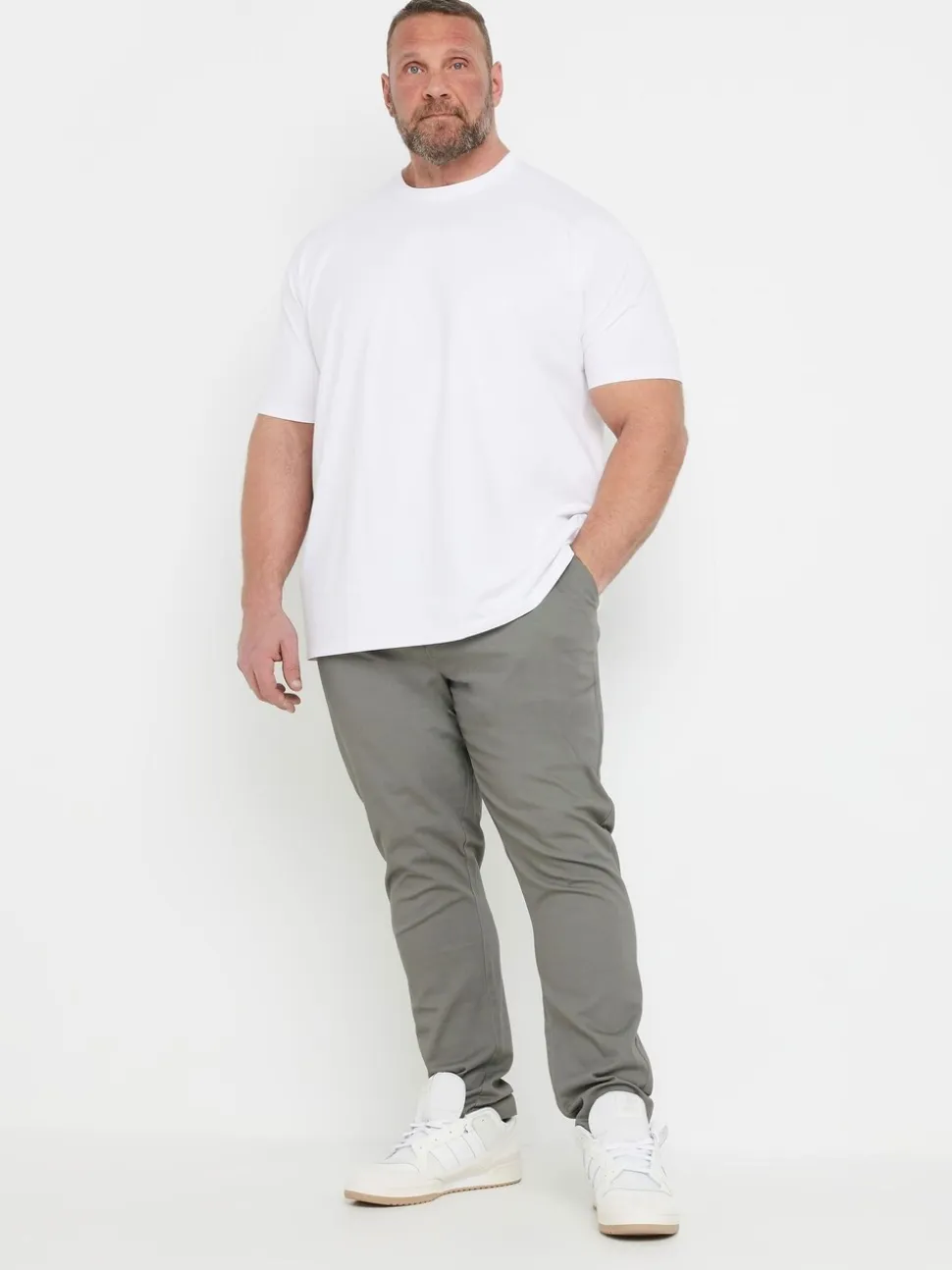 BadRhino Big & Tall Grey Chino Trousers