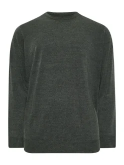 BadRhino Big & Tall Grey Crewneck Jumper