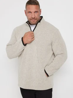 BadRhino Big & Tall Grey Quarter Zip Jacket