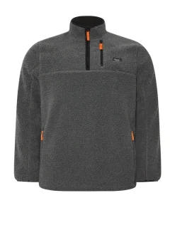 BadRhino Big & Tall Grey Sherpa Quarter Zip Fleece