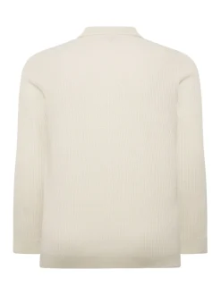 BadRhino Big & Tall Natural Chunky Ribbed Long Sleeve Knitted Polo Shirt