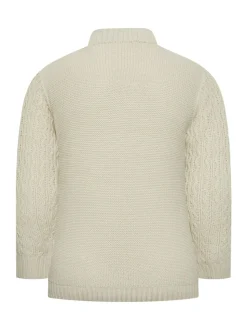 BadRhino Big & Tall Natural Heavy Cable Crew Jumper