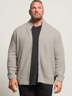 BadRhino Big & Tall Natural Wool Full Zip Cardigan