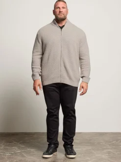 BadRhino Big & Tall Natural Wool Full Zip Cardigan