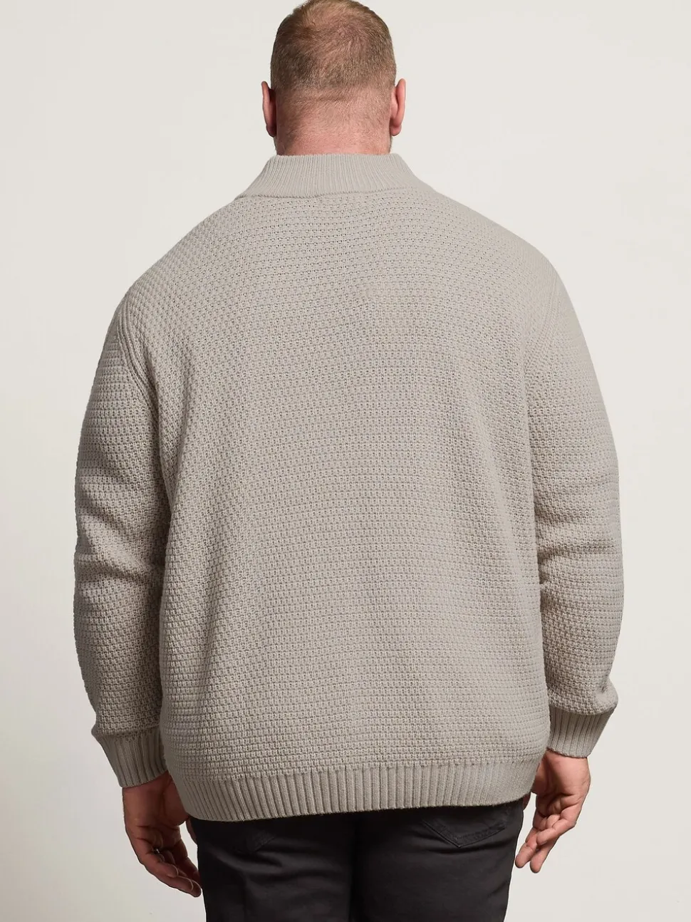 BadRhino Big & Tall Natural Wool Full Zip Cardigan